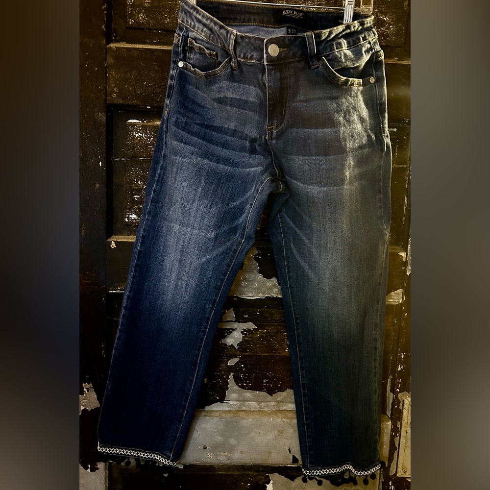 Judy Blue Jeans with PomPom Trim